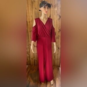 Woman’s jumpsuit pants with zipper in back and no shoulder sleeve Sz XL